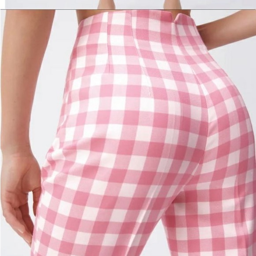 Zara Pink Checkered Women's Trousers